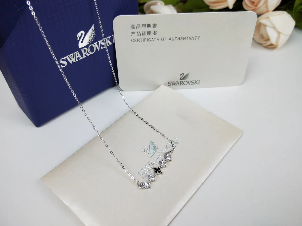 Swarovski Crescent Moon and Star Pendant Necklace 2
