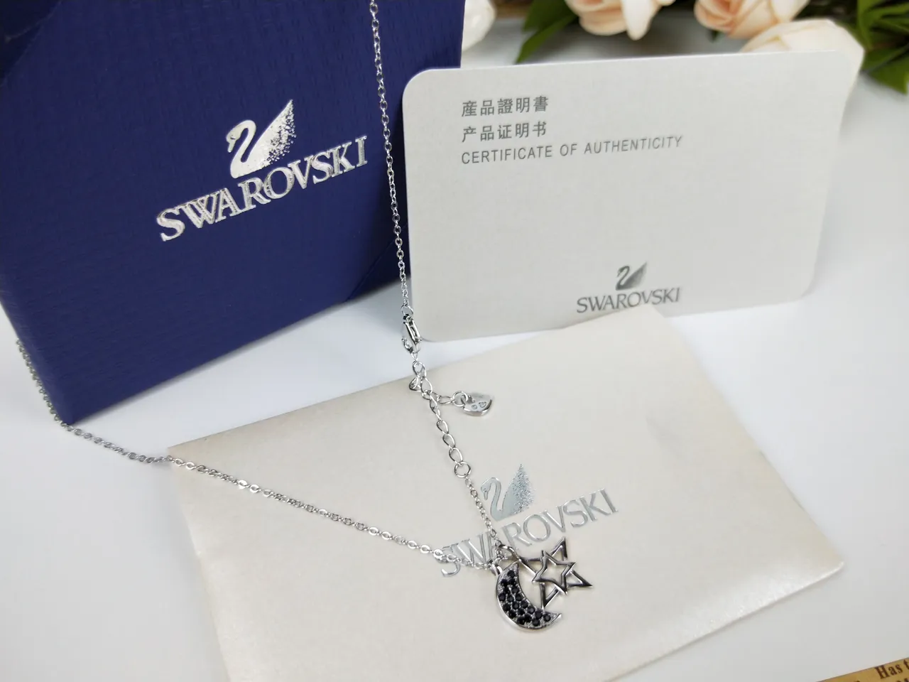 Swarovski Crescent Moon and Star Pendant Necklace 6