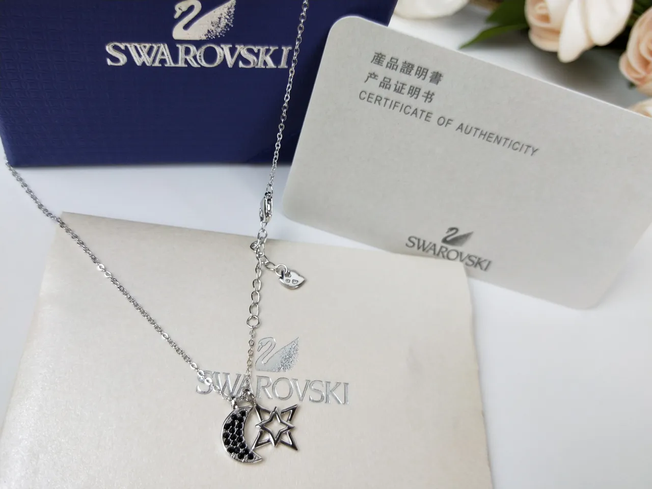 Swarovski Crescent Moon and Star Pendant Necklace 7