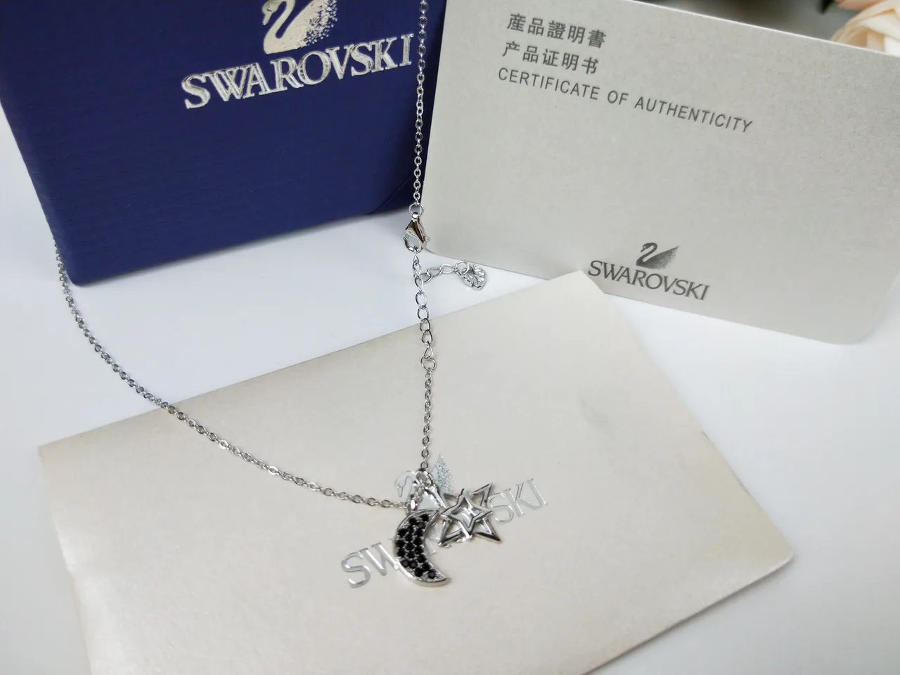 Swarovski Crescent Moon and Star Pendant Necklace 8