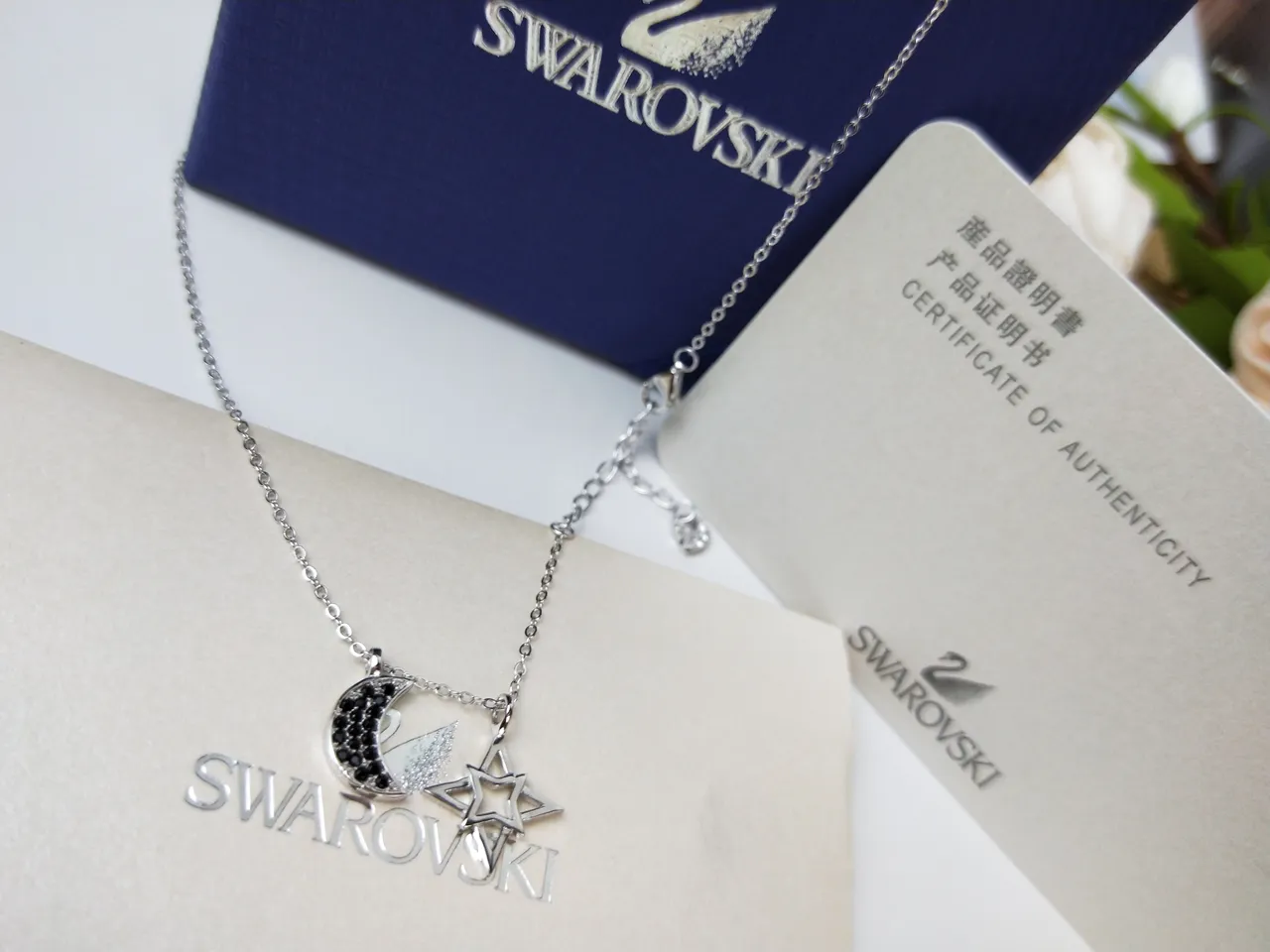 Swarovski Crescent Moon and Star Pendant Necklace 10