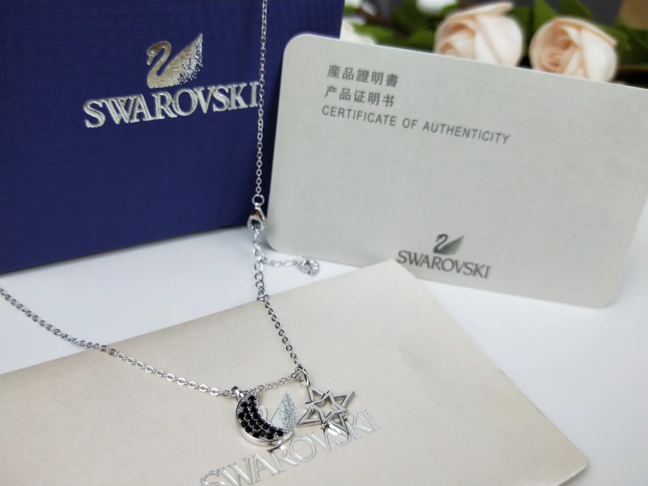 Swarovski Crescent Moon and Star Pendant Necklace 11