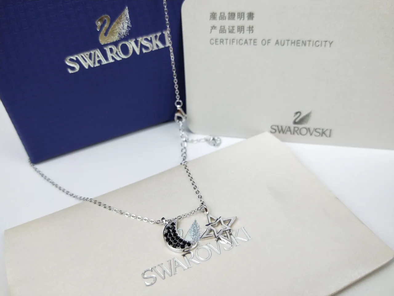 Swarovski Crescent Moon and Star Pendant Necklace 13