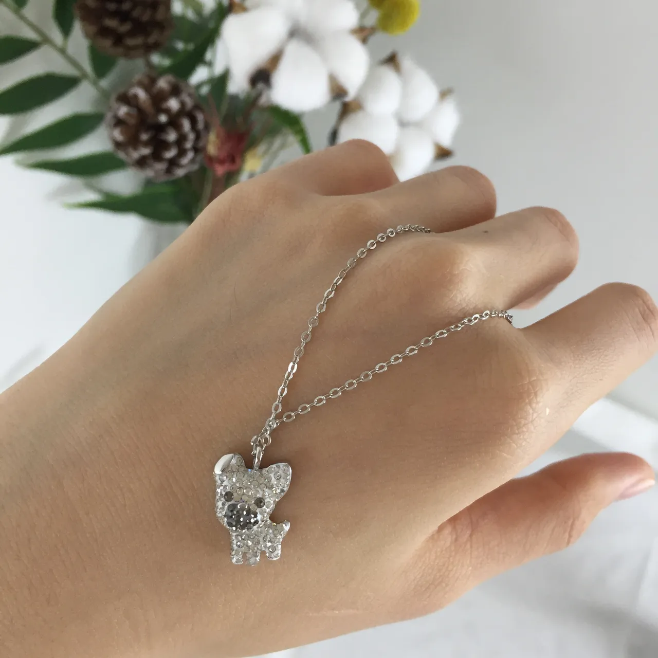 Swarovski Crystal Cat Pendant Necklace 2