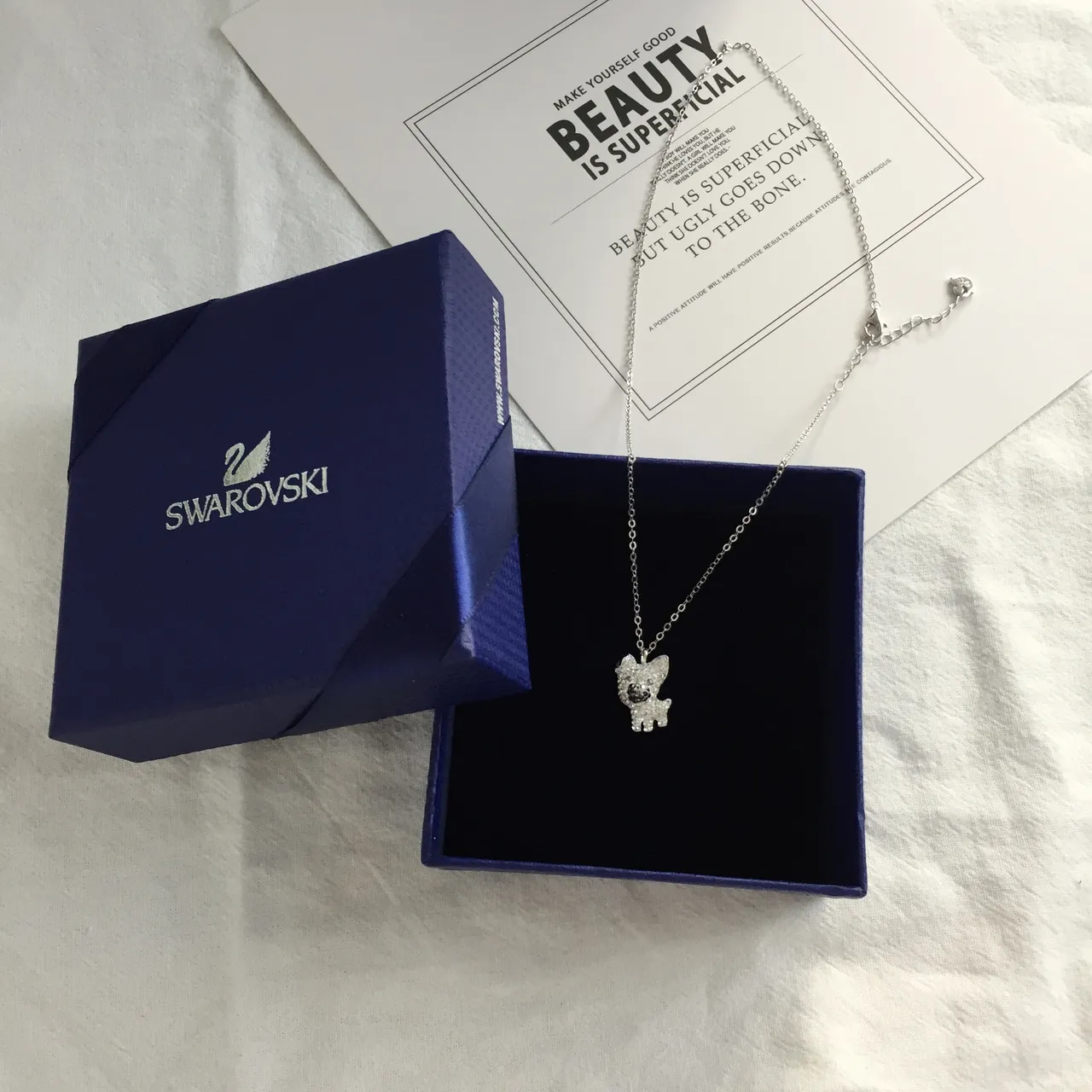 Swarovski Crystal Cat Pendant Necklace 3