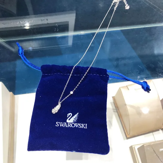 Swarovski Pena Pavê Cristal Tom Prateado Colar 5