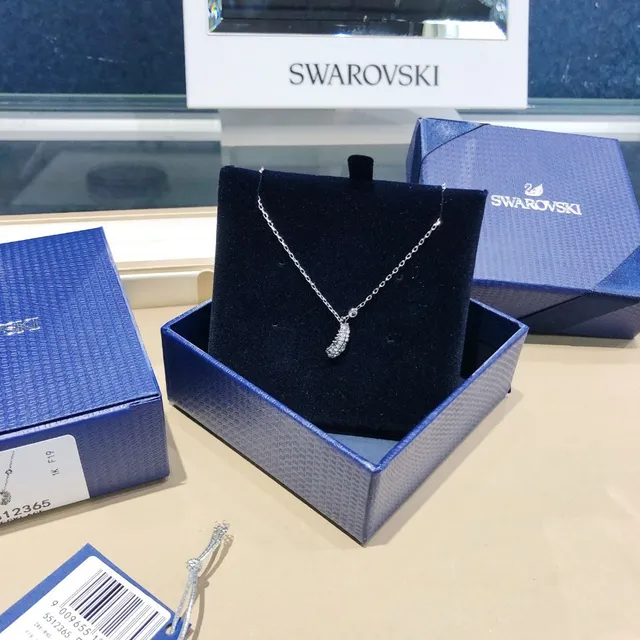Swarovski Pena Pavê Cristal Tom Prateado Colar 7