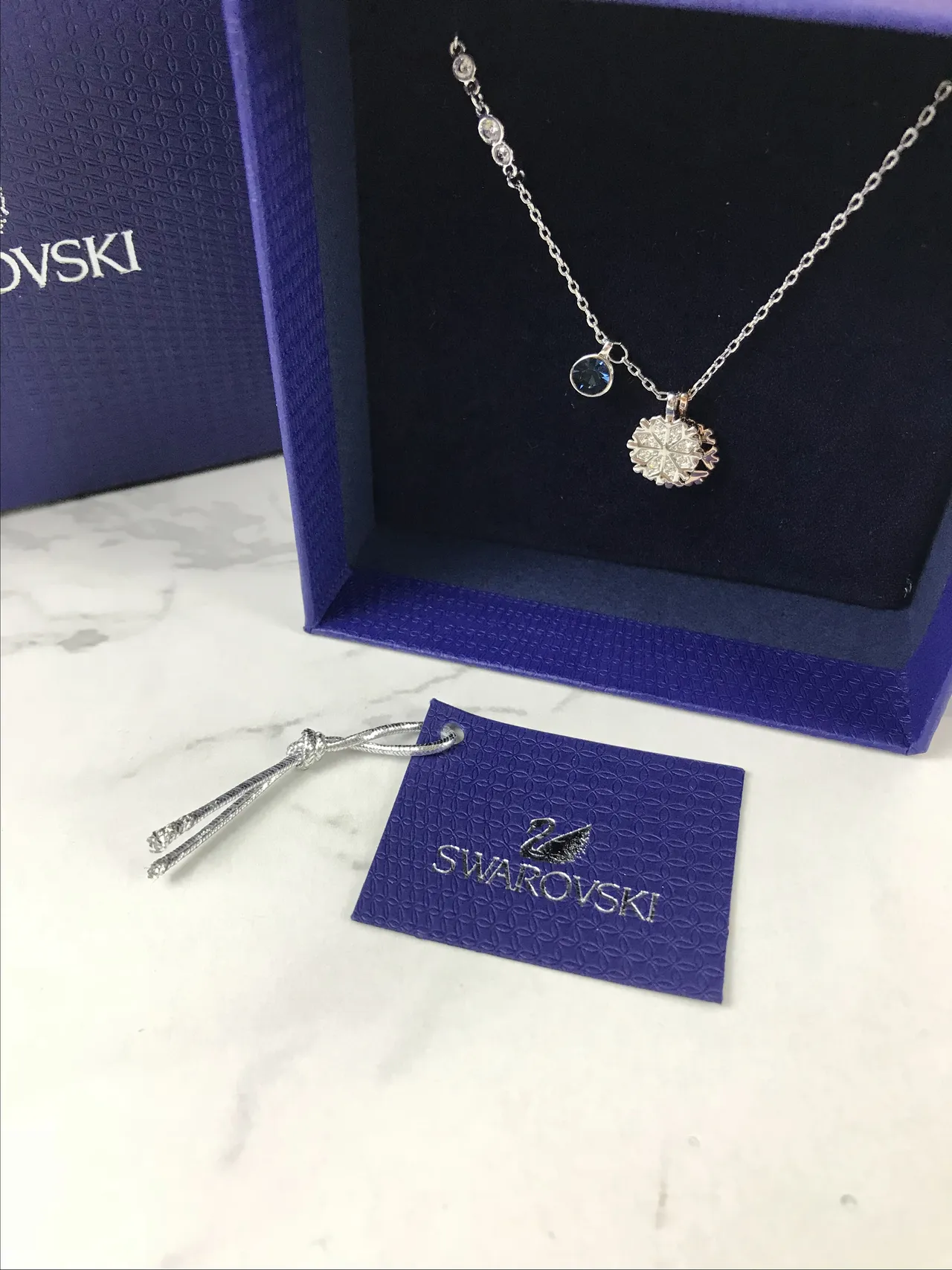 Swarovski Copo de nieve plata oro doble colgante pavé detalle cristal collar 3