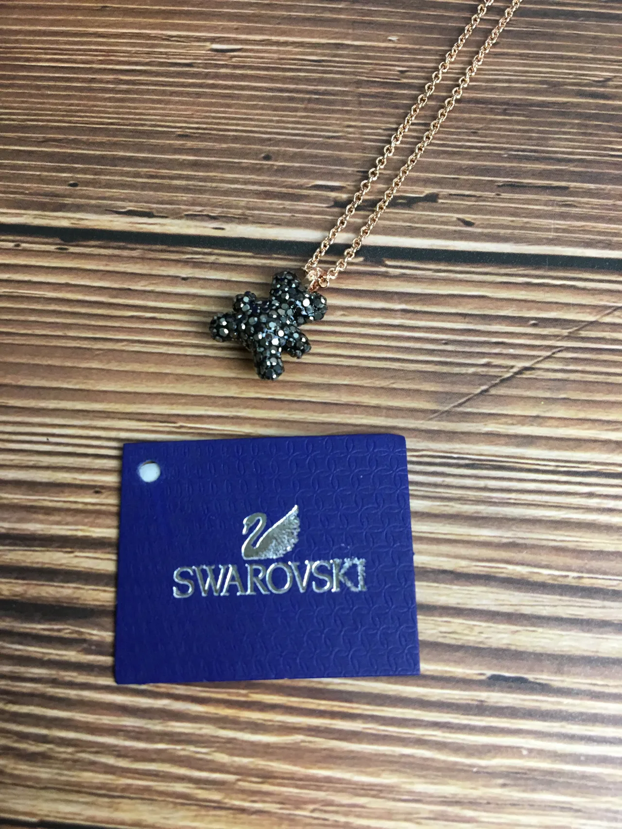 Swarovski টেডি বিয়ার ক্রিস্টাল পাভে রোজ-গোল্ড-টোন নেকলেস 4