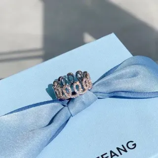 Tiffany & Co. नीला सोना मुकुट आकार Pavé-Set रिंग