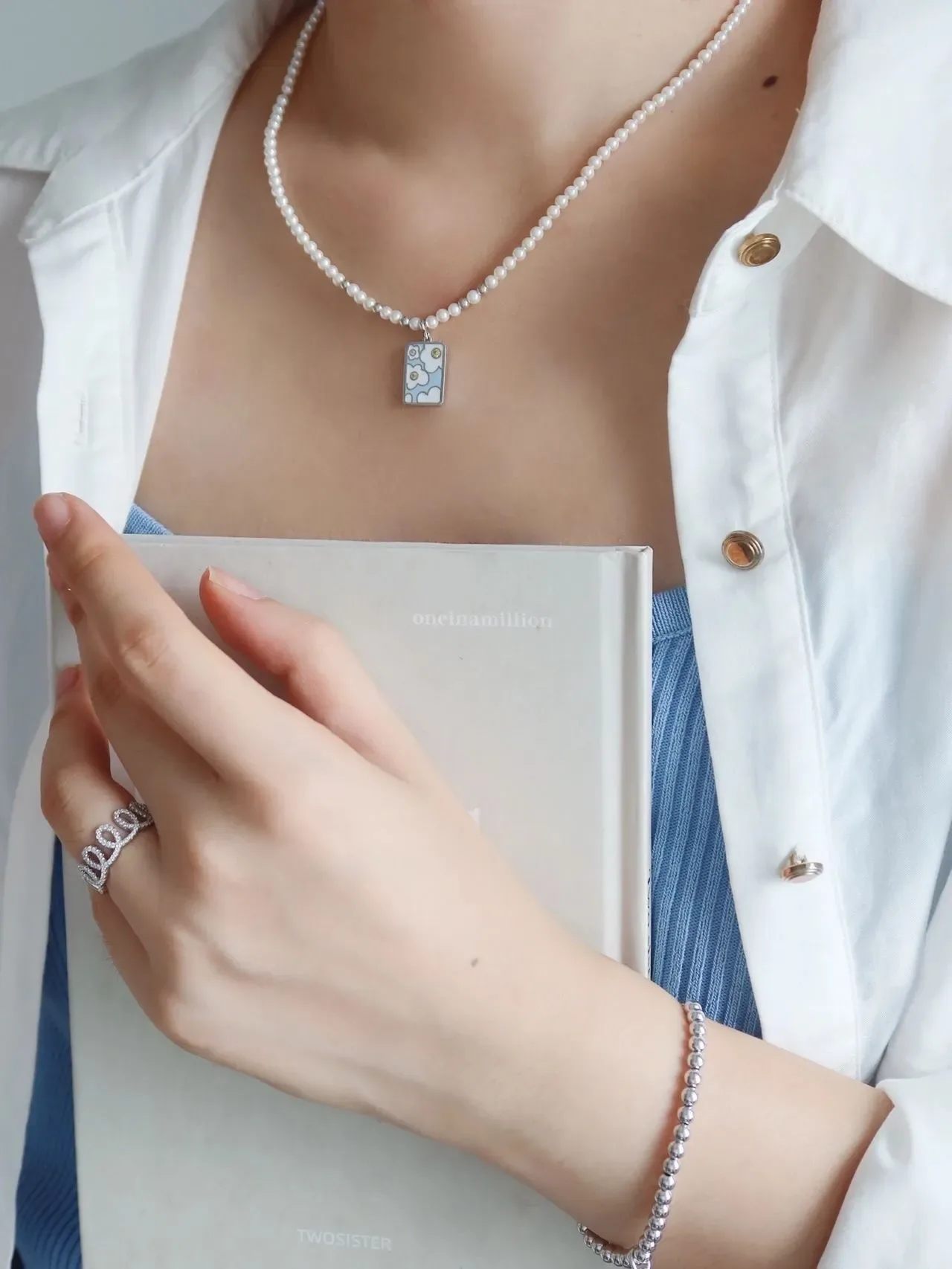 Tiffany & Co. নীল সোনা মুকুট আকৃতির Pavé-Set রিং 2
