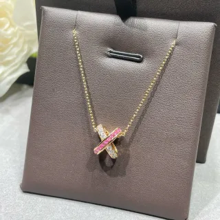 Tiffany & Co. पिंक गोल्ड X-आकार का पेंडेंट चेन नेकलेस