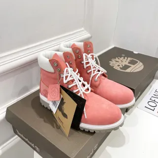 Timberland Premium 6-Inch Coral Pink Suede Work Boots