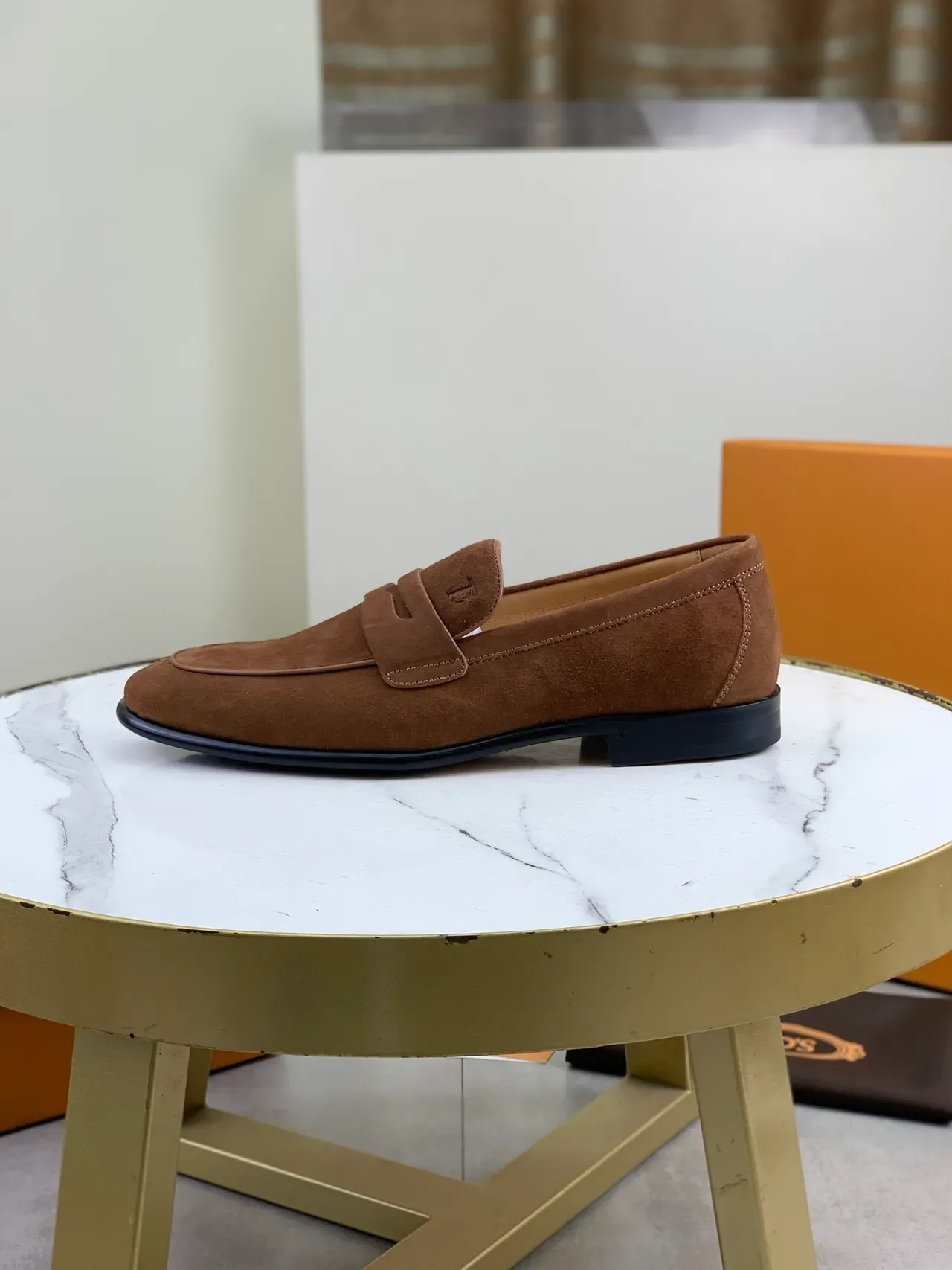 Tod's Mocassins de Daim Marron Noir Bride Penny 6