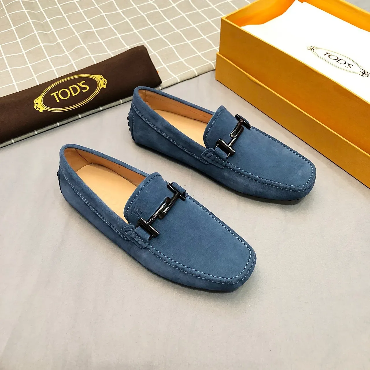 Tod's Horsebit 蓝色麂皮男士乐福鞋 4