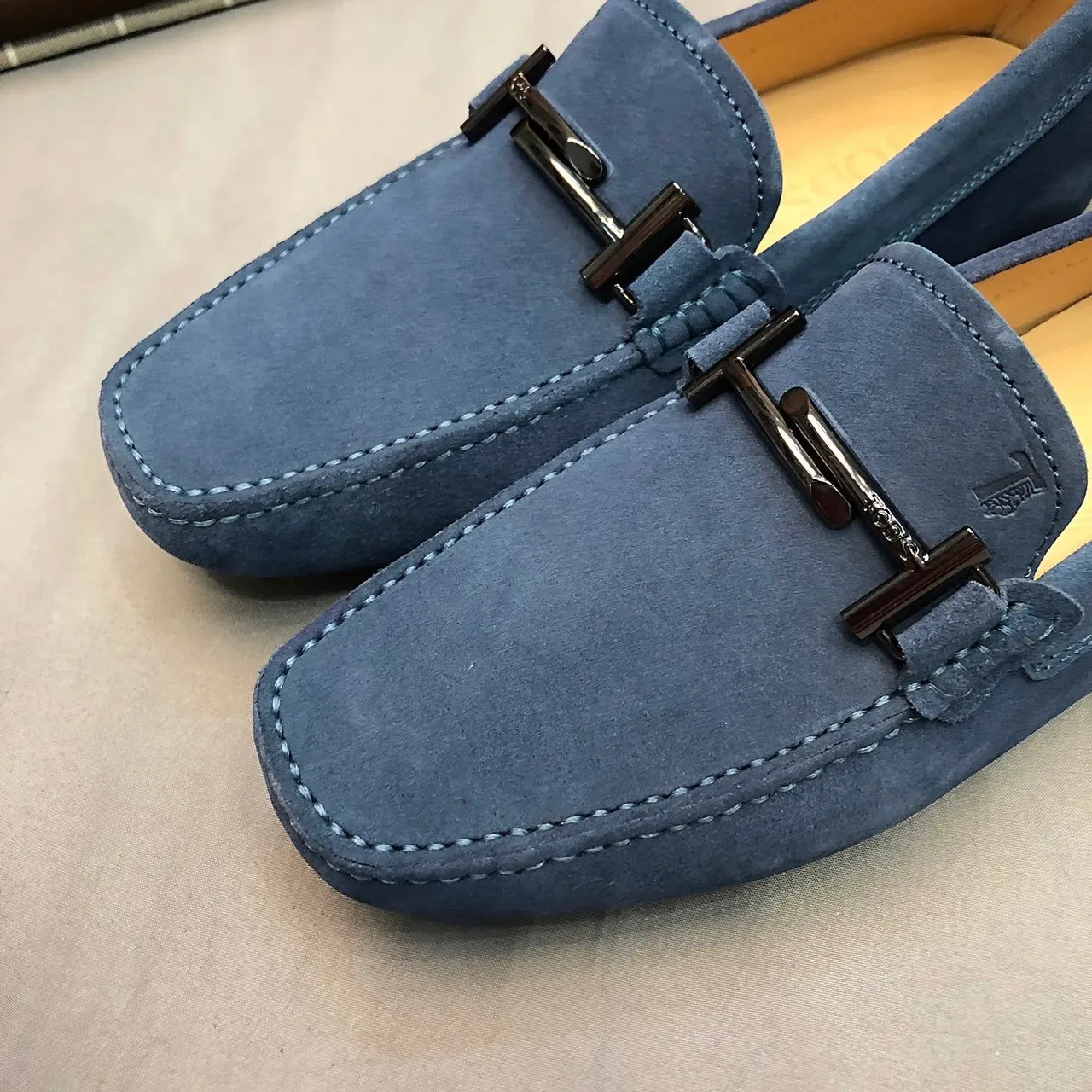 Tod's Horsebit 蓝色麂皮男士乐福鞋 5