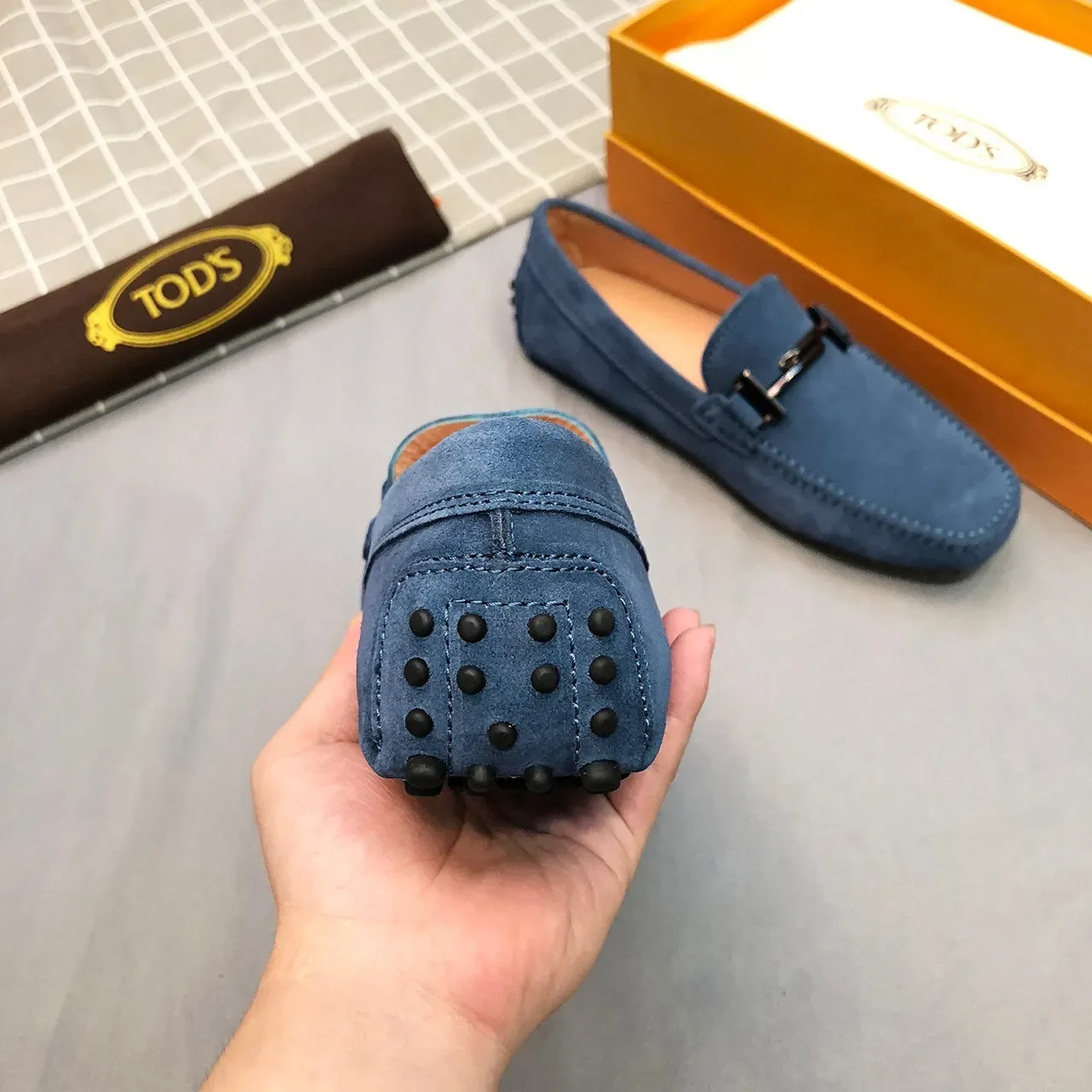 Tod's Horsebit 蓝色麂皮男士乐福鞋 7