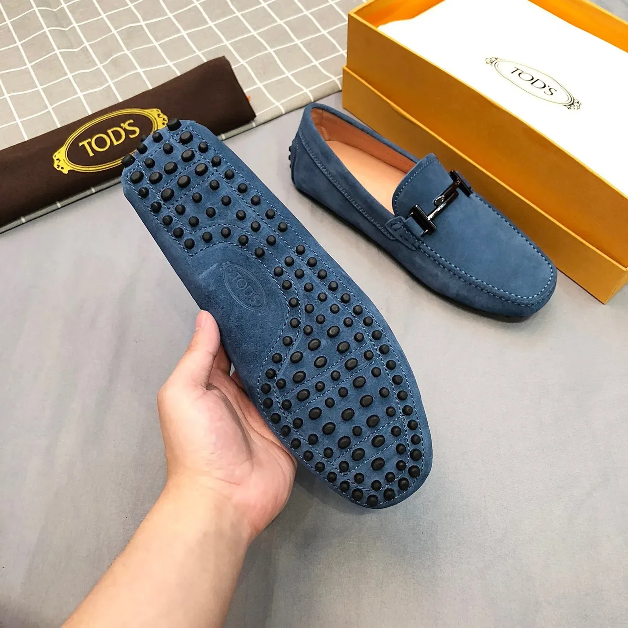 Tod's Horsebit 蓝色麂皮男士乐福鞋 8