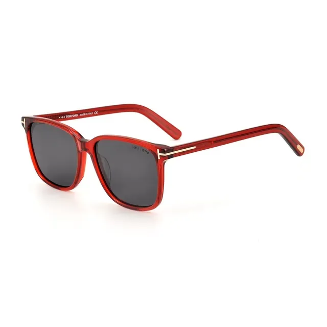 Tom Ford Beige Gray Rectangular Frame Translucent Acetate Sunglasses 6