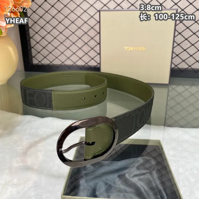 Tom Ford Logo Tape Belt sangle noire tressée cuir grainé soutien bande de toile 6