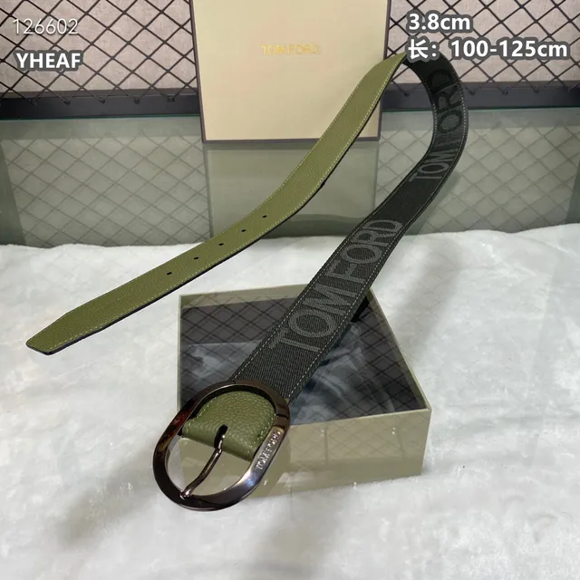 Tom Ford Logo Tape Belt sangle noire tressée cuir grainé soutien bande de toile 7