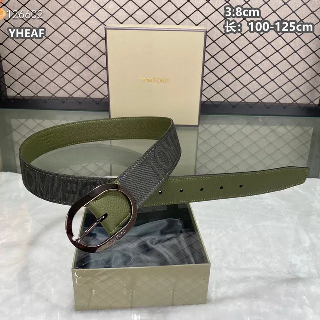 Tom Ford Logo Tape Belt sangle noire tressée cuir grainé soutien bande de toile 8