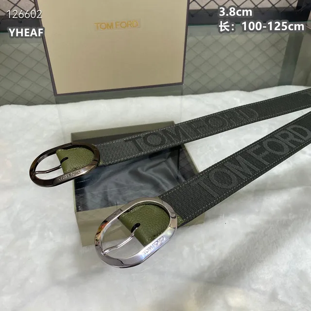Tom Ford Logo Tape Belt sangle noire tressée cuir grainé soutien bande de toile 9