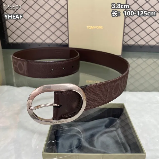 Tom Ford Logo Tape Belt sangle noire tressée cuir grainé soutien bande de toile 11