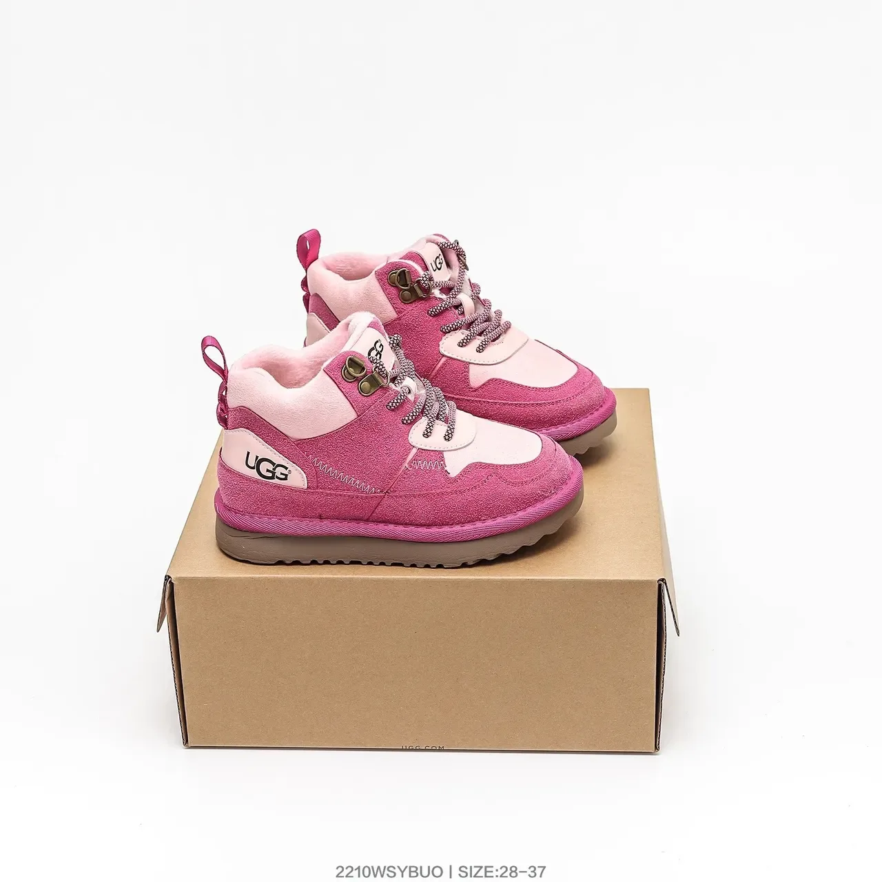 UGG Zapatillas Lifestyle Beige Rojo de Alto con Cordones 5