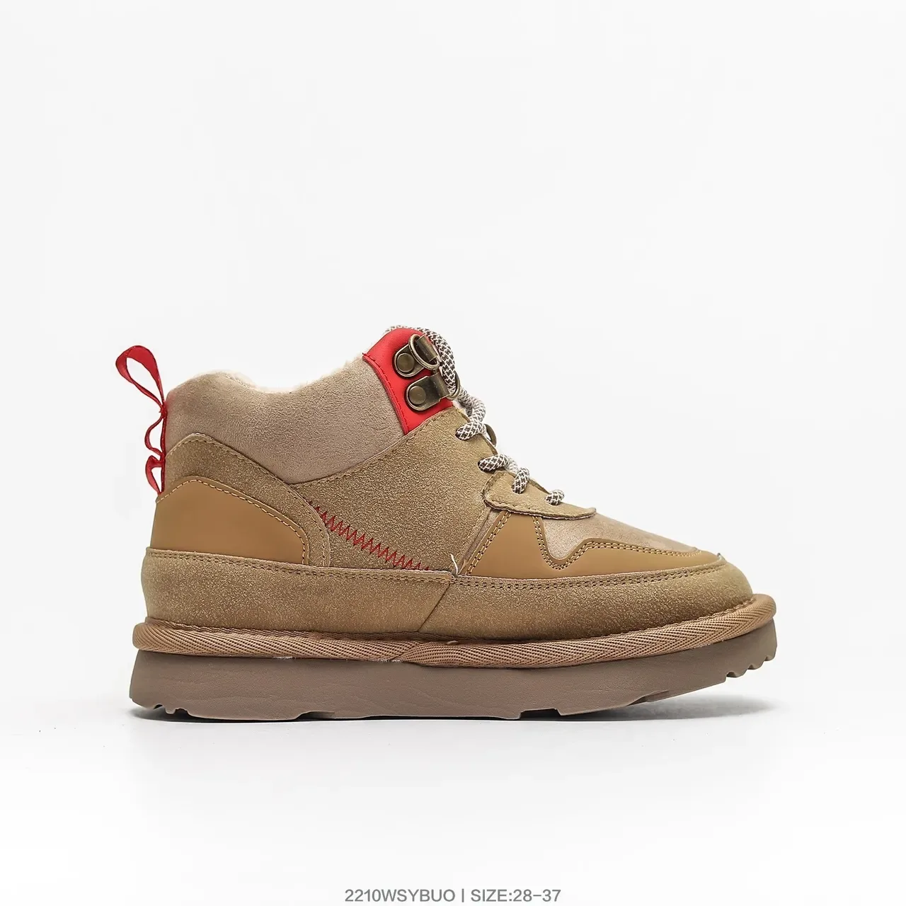 UGG Zapatillas Lifestyle Beige Rojo de Alto con Cordones 21