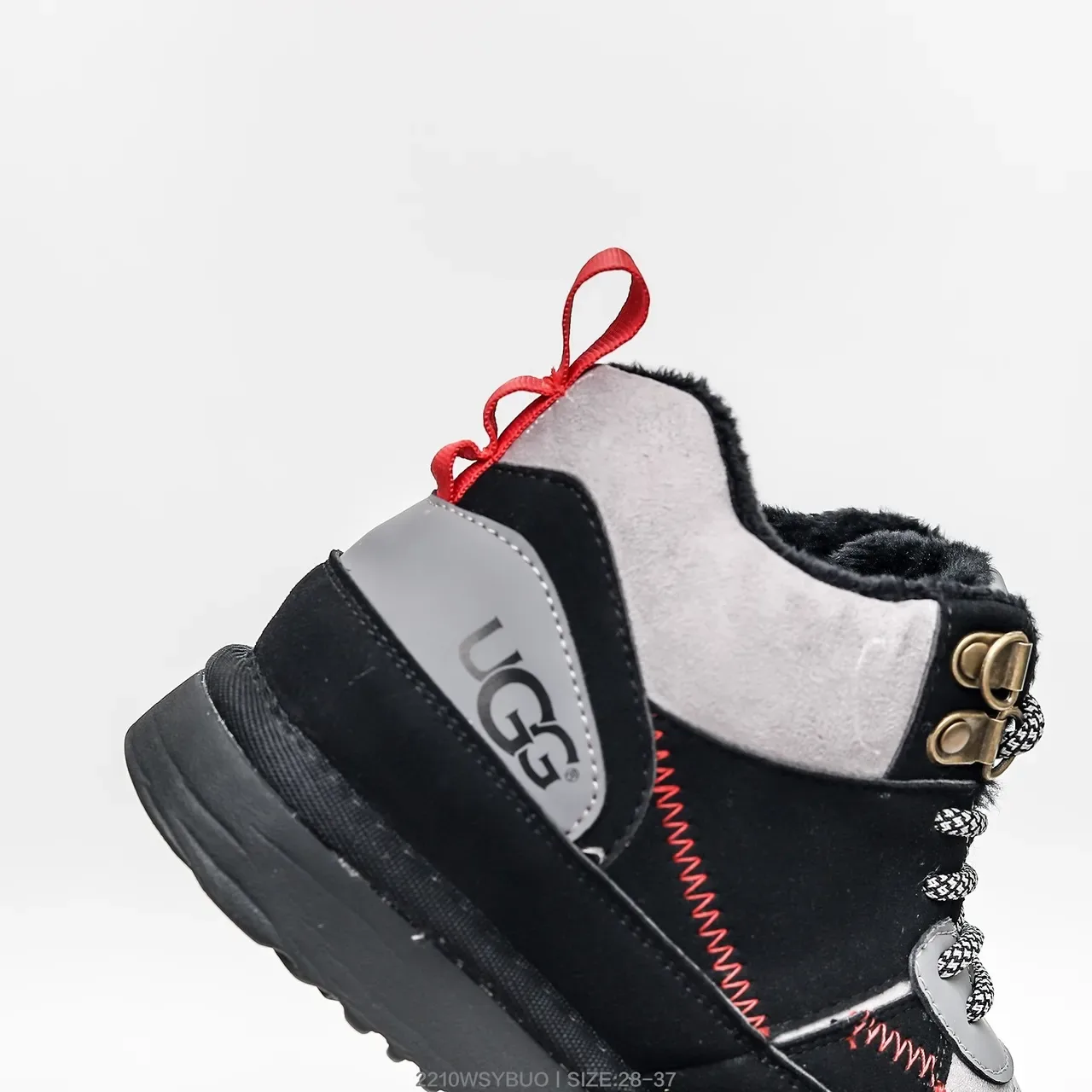 UGG Zapatillas Lifestyle Beige Rojo de Alto con Cordones 22