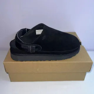 UGG 黑色麂皮鞋面弹性跟带拖鞋