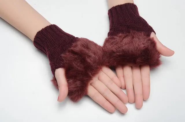 UGG Luvas Marrom Bege com Punho de Shearling Rematado 6