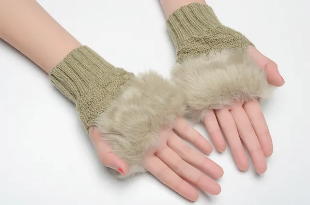 UGG Luvas Marrom Bege com Punho de Shearling Rematado 15