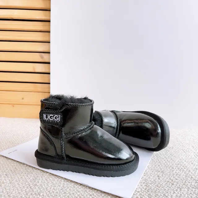 UGG Classic Mini Glossy Black Snow Boots 15