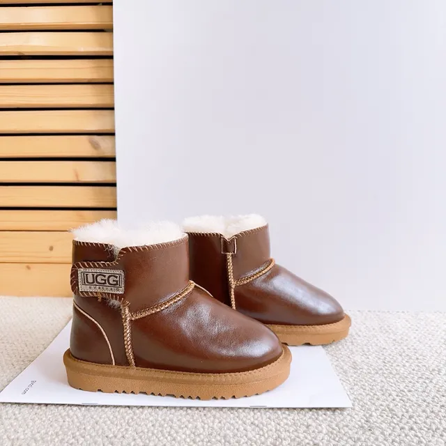 UGG Classic Mini Glossy Black Snow Boots 18