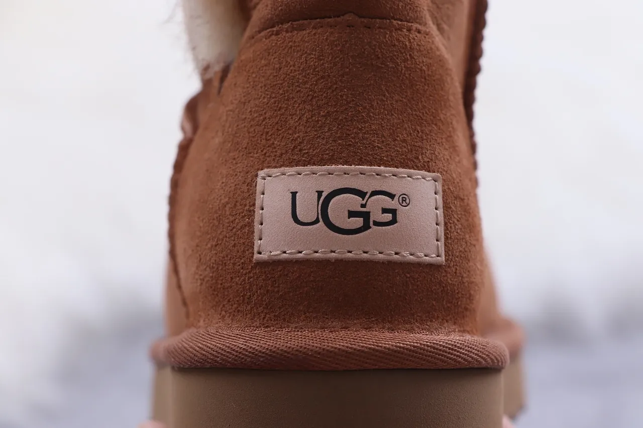 UGG Classic Short Chestnut Brown Shearling-Lined Snow Boots 3