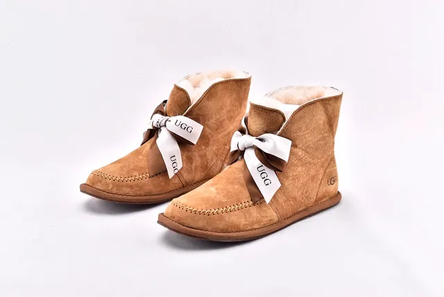 UGG Mini Bailey Button Bling Deep Millet Suede Ankle Boots 2