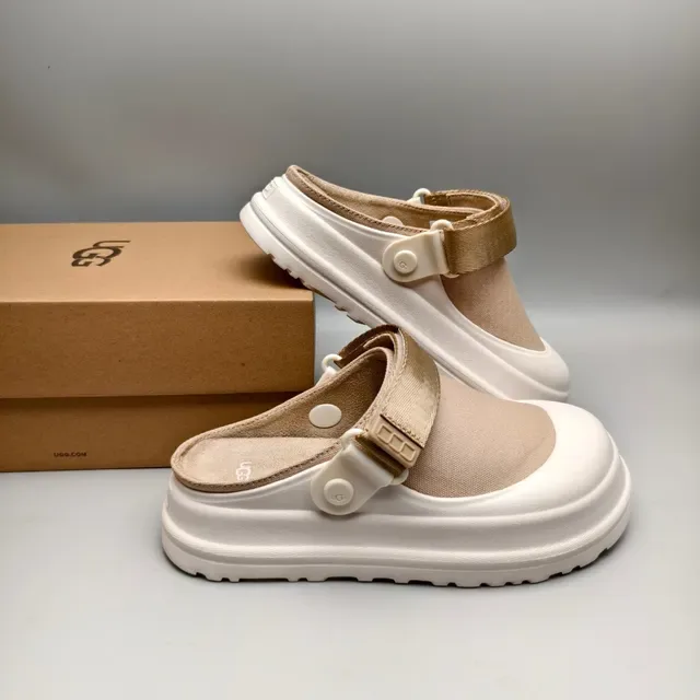 UGG Tasman Beige and Cream Platform Slipper 6