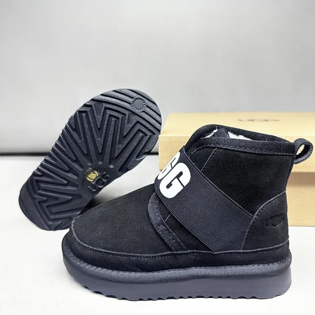 UGG Tasman Black Shearling-Lined Snow Boots 22