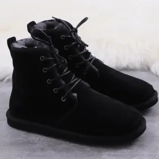 UGG Tasman काला सुड-लाइक शियरलिंग-लाइन्ड स्नो बूट्स