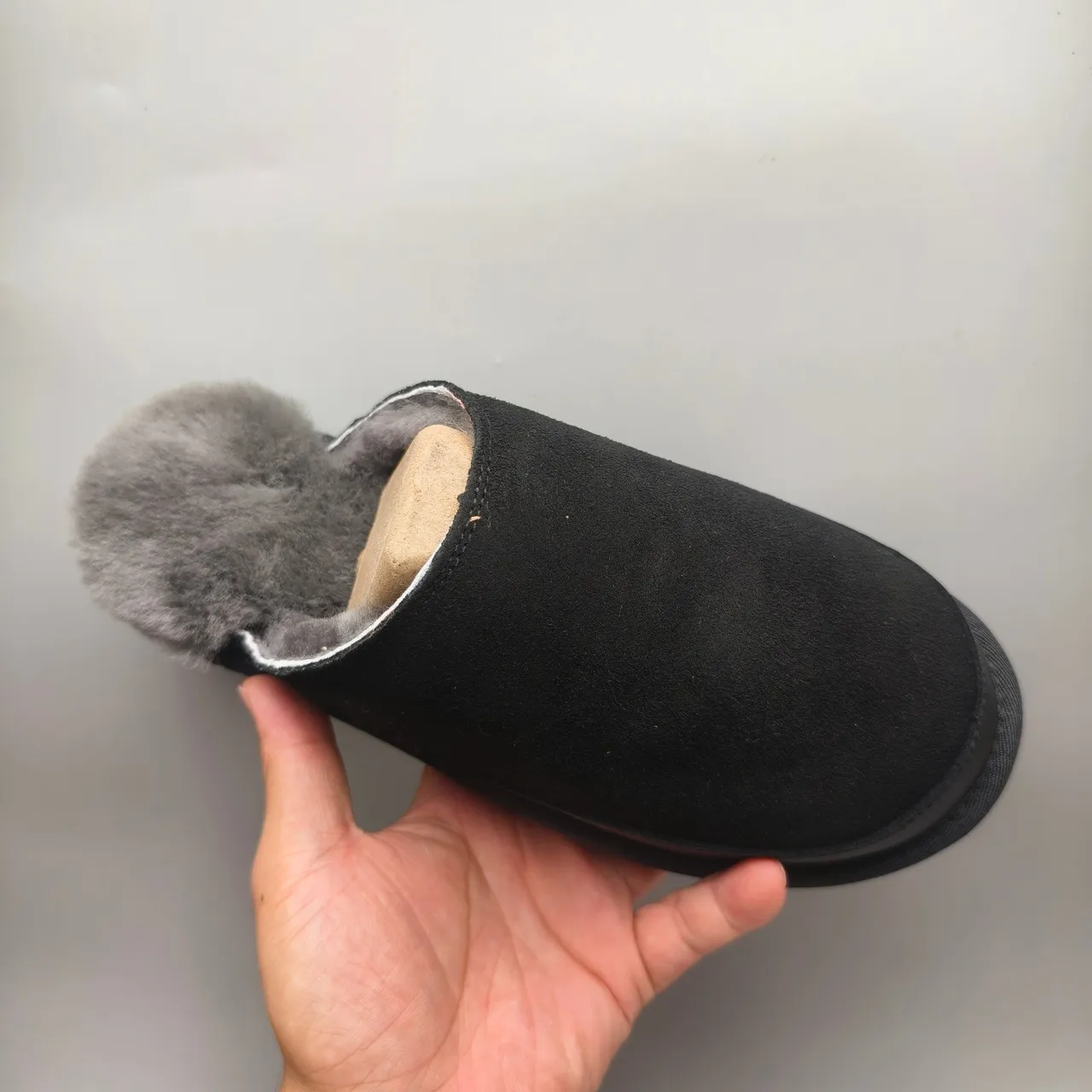 UGG Tasman Black Suede Shearling-Lined Slipper 3