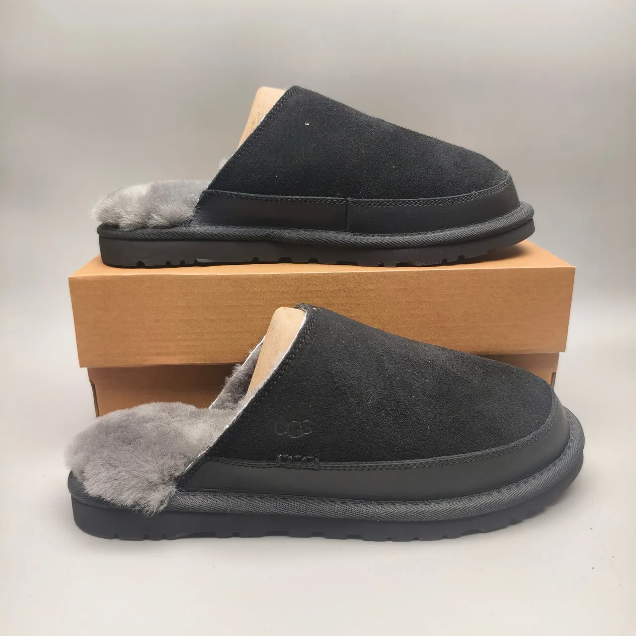 UGG Tasman Black Suede Shearling-Lined Slipper 5