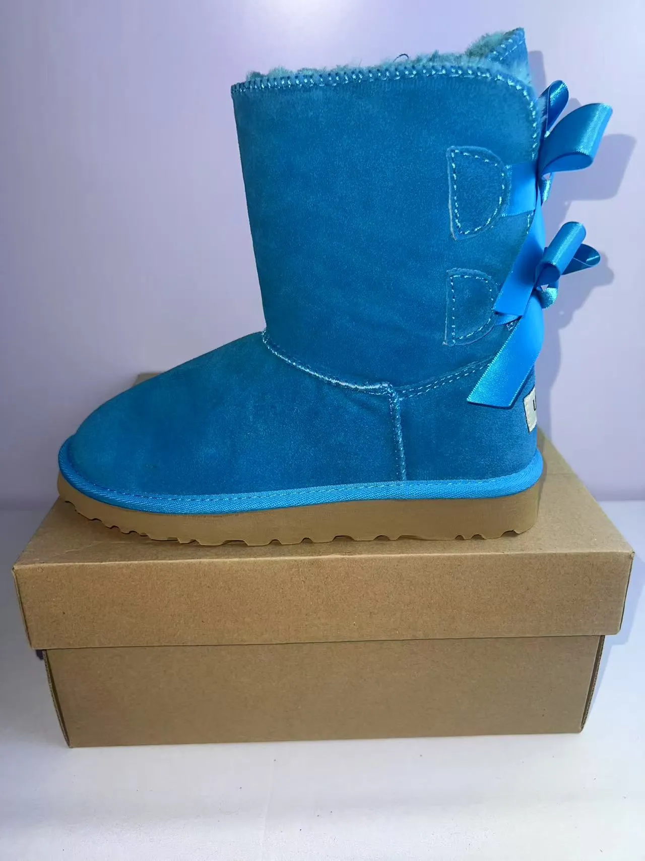 UGG Tasman Botas de Neve de Camurça Azul com Laço 3