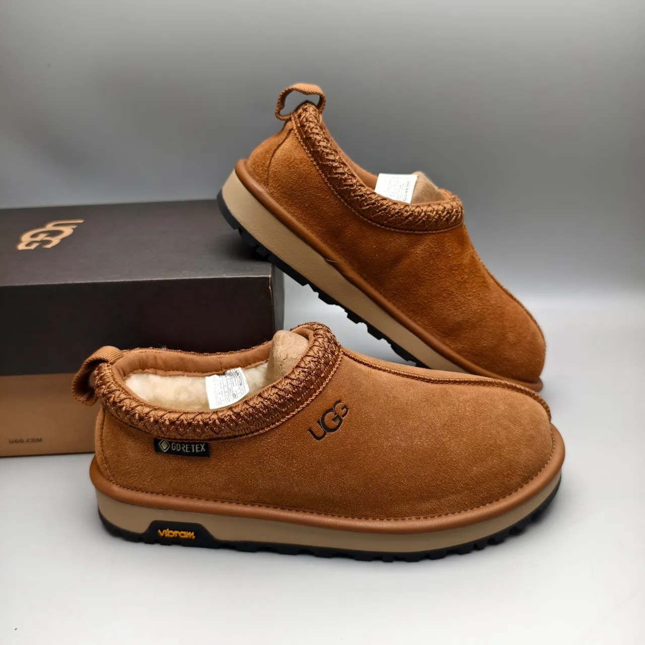 UGG Tasman Brown Beige Suede Upper Braided Collar Casual Shoes 6