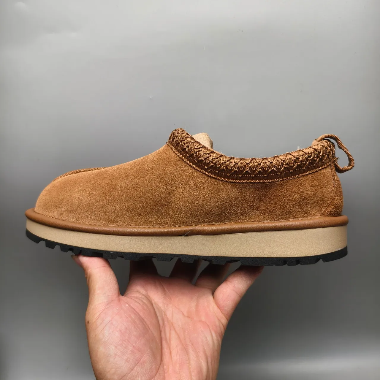 UGG Tasman Brown Beige Suede Upper Braided Collar Casual Shoes 7