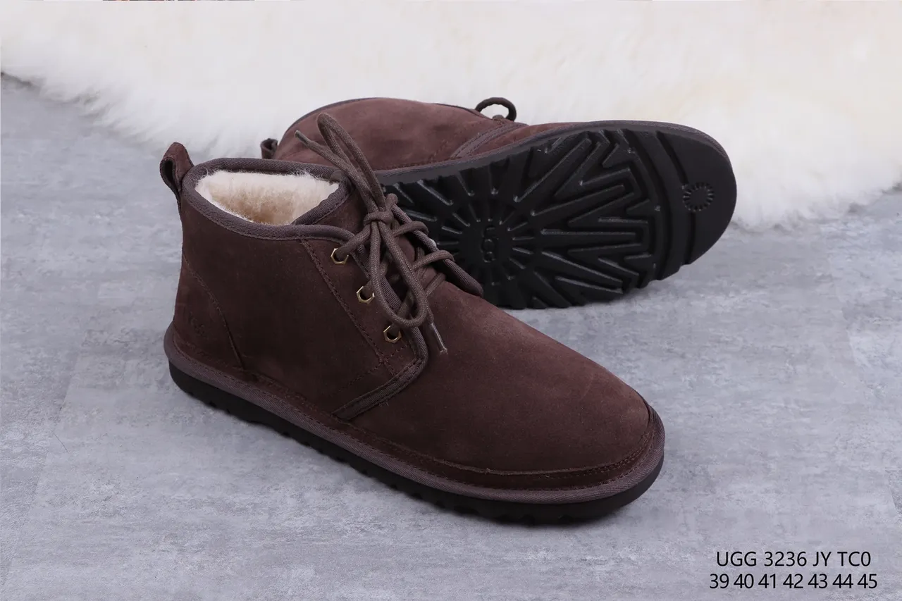 UGG Tasman Brown Suede Shearling-Lined Lace-Up Snow Boots 10