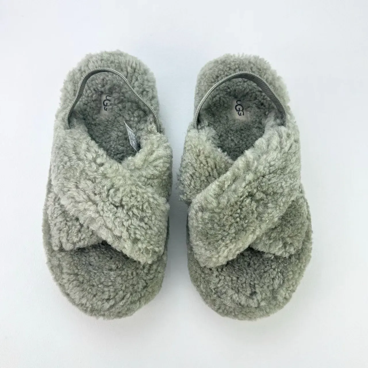 Chaussons UGG Tasman gris en shearling à plateforme 8