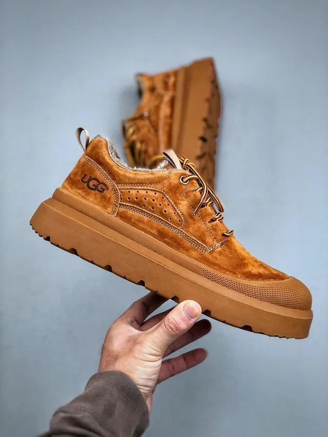 UGG Tasman Tan Suede Shearling-Lined Platform Snow Boots 3