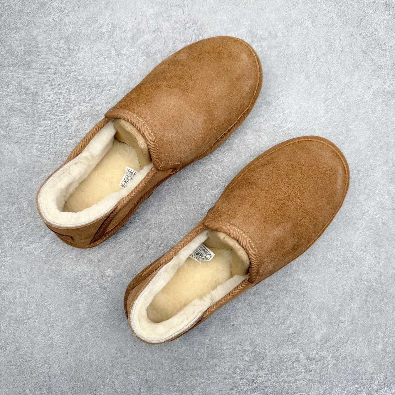 UGG Tasman Tan Suede Shearling-Lined Slip-On Loafers 2